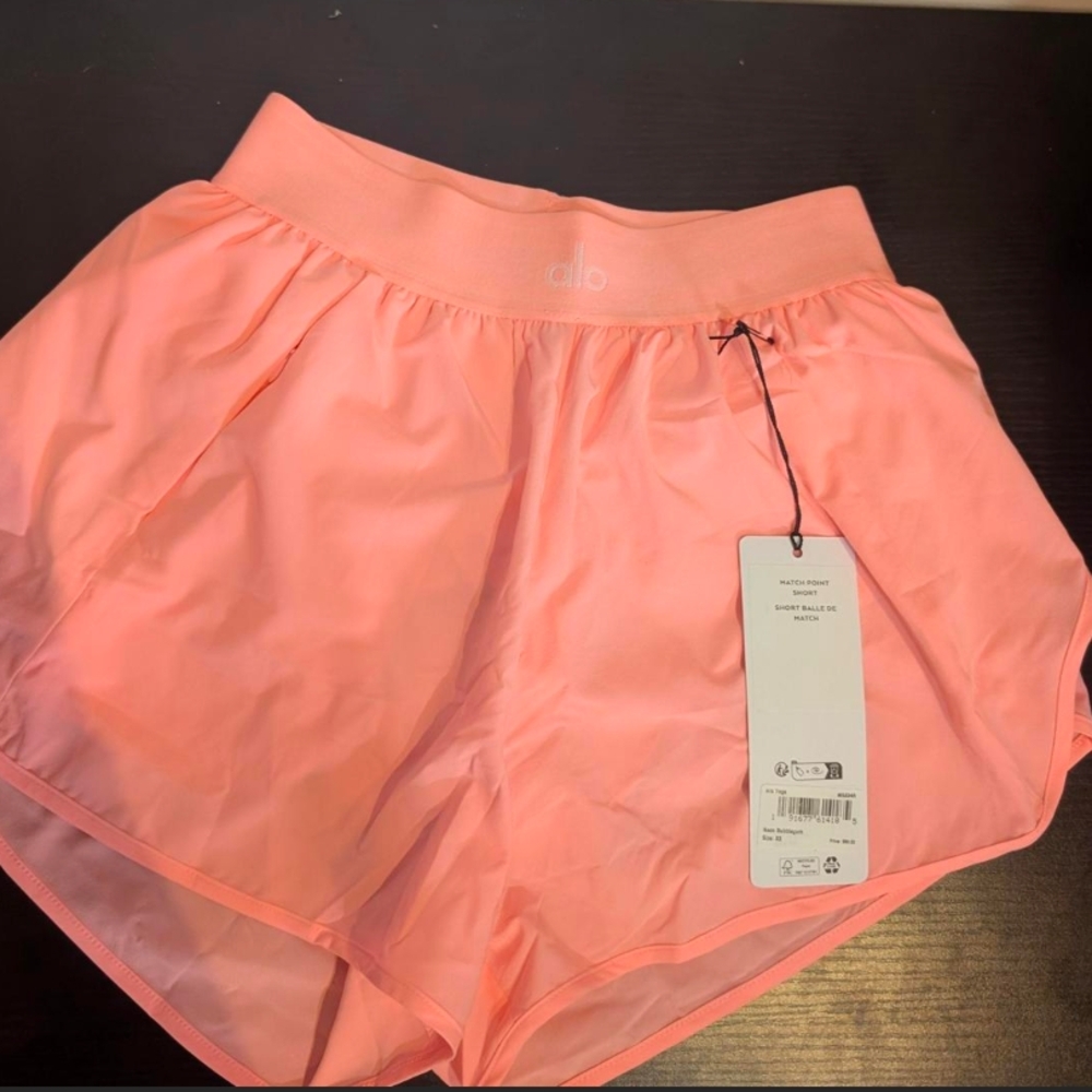 ALO Yoga Neon Bubblegum Match Point Tennis Shorts XS